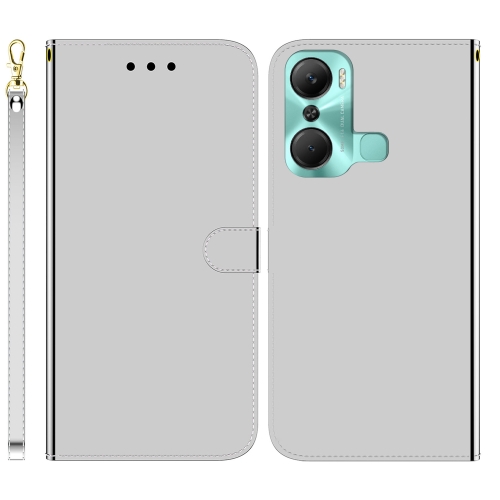 

For Infinix Hot 12 Pro Imitated Mirror Surface Leather Phone Case(Silver)