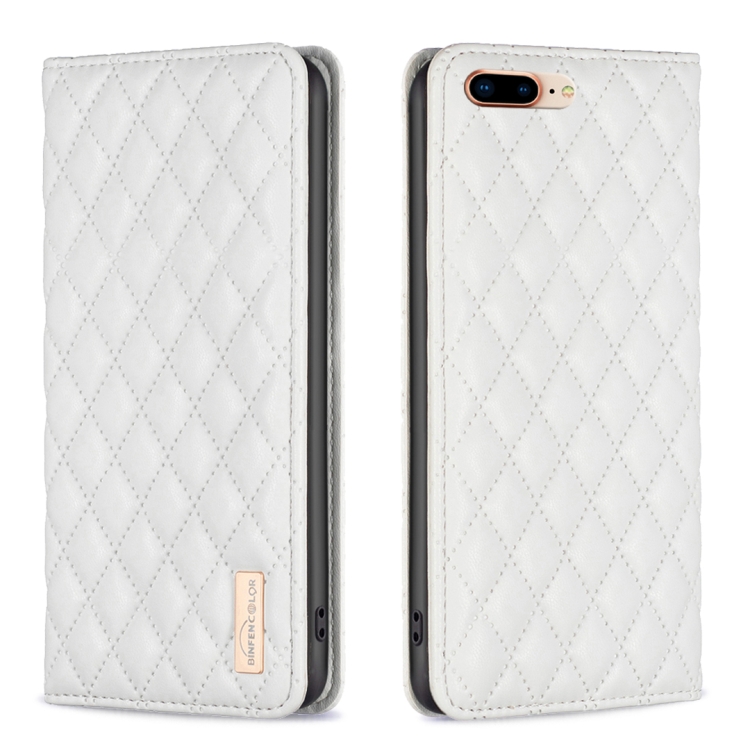 Đối với iPhone Plus Plus Diamond Lattice Leather Case Phone
