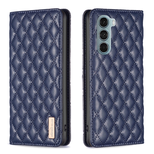 

For Motorola Moto G200 5G / Edge S30 5G Diamond Lattice Magnetic Leather Flip Phone Case(Blue)