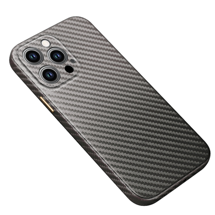 

For iPhone 14 Pro R-JUST Carbon Fiber Texture Kevlar Phone Case(Grey)