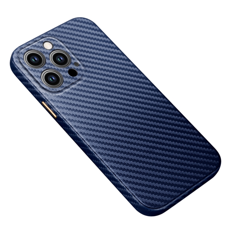 

For iPhone 14 Pro Max R-JUST Carbon Fiber Texture Kevlar Phone Case(Blue)