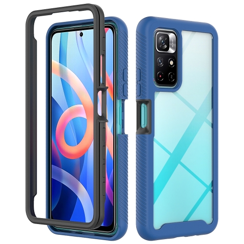 

For Xiaomi Poco M4 Pro 5G / Redmi Note 11S 5G Starry Sky Solid Color Shockproof TPU Clear PC Phone Case(Dark Blue)