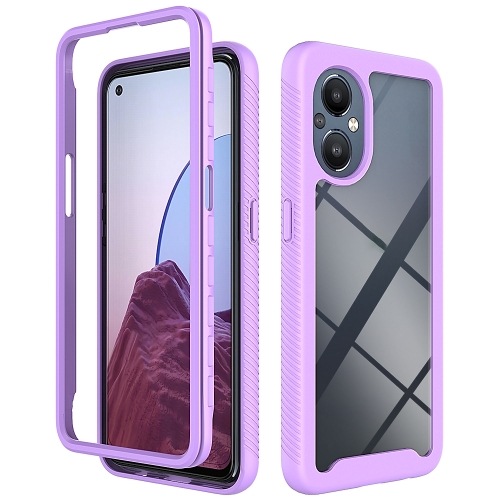 

For OnePlus Nord N20 5G / OPPO Reno7 Z 5G / Reno8 Lite 5G Starry Sky Solid Color Shockproof TPU Clear PC Phone Case(Purple)