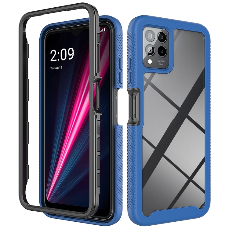 

For T-Moblie Revvl 6 Pro 5G Starry Sky Solid Color Shockproof TPU Clear PC Phone Case(Dark Blue)
