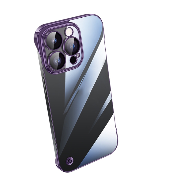 

For iPhone 14 Pro Max Electroplating Frameless Clear PC Phone Case(Purple)