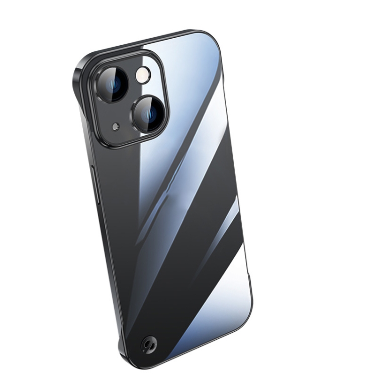 

For iPhone 13 mini Electroplating Frameless Clear PC Phone Case(Black)