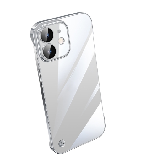 

For iPhone 12 Electroplating Frameless Clear PC Phone Case(Silver)