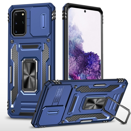 

For Samsung Galaxy S20+ Armor PC + TPU Camera Shield Phone Case(Navy Blue)