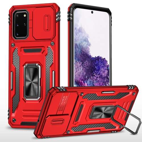 

For Samsung Galaxy S20+ Armor PC + TPU Camera Shield Phone Case(Red)