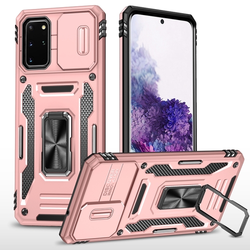 

For Samsung Galaxy S20+ Armor PC + TPU Camera Shield Phone Case(Rose Gold)