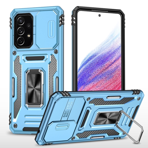 

For Samsung Galaxy A53 5G Armor PC + TPU Camera Shield Phone Case(Light Blue)