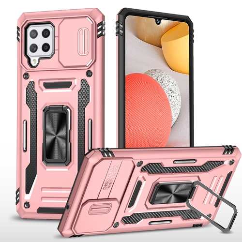 

For Samsung Galaxy A42 5G Armor PC + TPU Camera Shield Phone Case(Rose Gold)