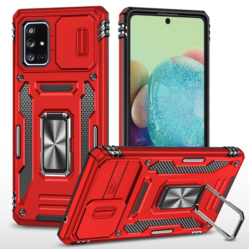 

For Samsung Galaxy A71 5G Armor PC + TPU Camera Shield Phone Case(Red)