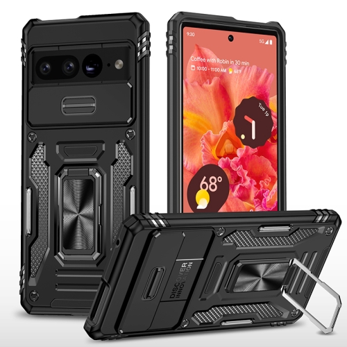 

For Google Pixel 7 Pro Armor PC + TPU Camera Shield Phone Case(Black)