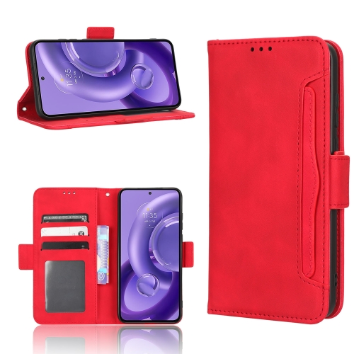 

For Motorola Edge 30 Neo / Edge 30 Lite Skin Feel Calf Texture Card Slots Leather Phone Case(Red)