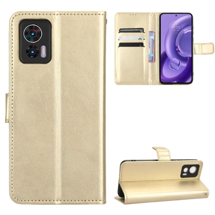 

For Motorola Edge 30 Neo / Edge 30 Lite Retro Crazy Horse Texture Leather Phone Case(Gold)