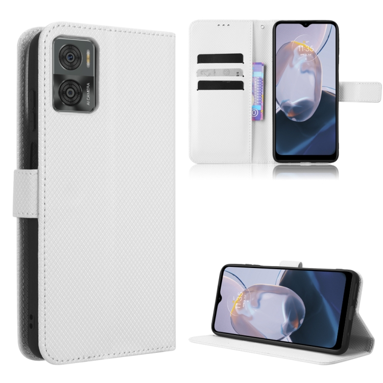 

For Motorola Moto E22 / E22i Diamond Texture Leather Phone Case(White)