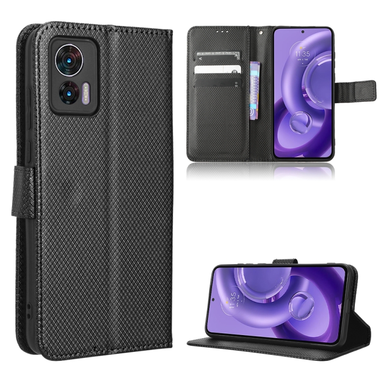 

For Motorola Edge 30 Neo / Edge 30 Lite Diamond Texture Leather Phone Case(Black)