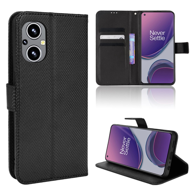 

For OPPO Reno8 Lite 5G Global/Reno8 Z/Reno7 Z Diamond Texture Leather Phone Case(Black)