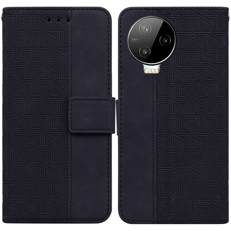 

For Infinix Note 12 Pro 4G Geometric Embossed Flip Leather Phone Case(Black)