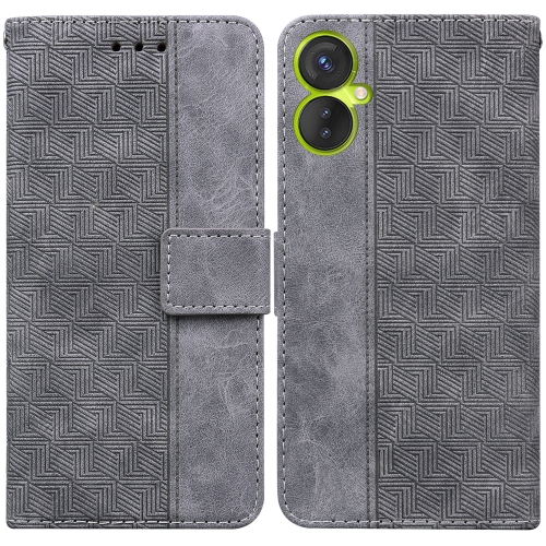 

For Tecno Camon 19 Neo Geometric Embossed Flip Leather Phone Case(Grey)