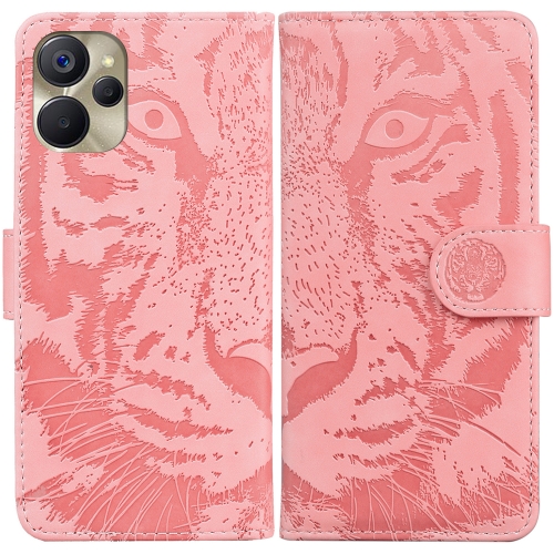 

For Realme 9i 5G Tiger Embossing Pattern Horizontal Flip Leather Phone Case(Pink)