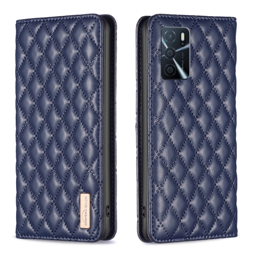 

For OPPO A16s / A16 / A54s / A55 5G / A54 4G Diamond Lattice Magnetic Leather Flip Phone Case(Blue)