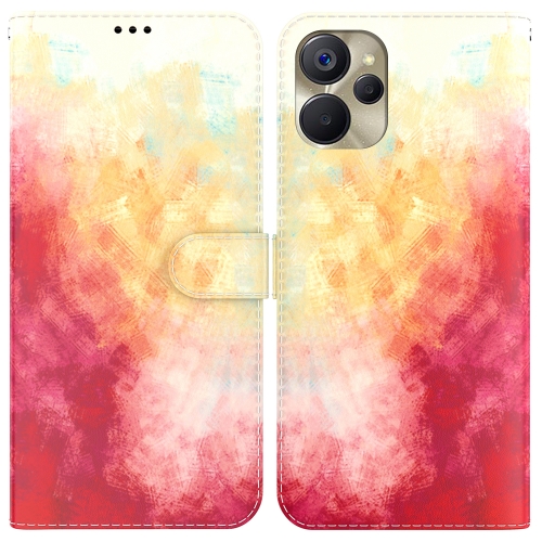 

For Realme 9i 5G Watercolor Pattern Flip Leather Phone Case(Spring Cherry)