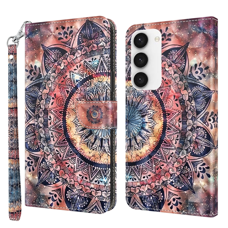

For Samsung Galaxy S23 5G 3D Painted Leather Phone Case(Colorful Mandala)