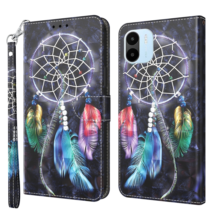 

For Xiaomi Redmi A1 2022 3D Painted Leather Phone Case(Colorful Dreamcatcher)