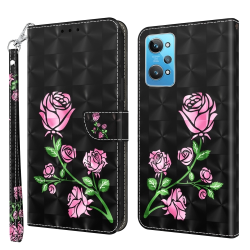 

For Realme GT2 / GT Neo2 / GT Neo 3T 3D Painted Leather Phone Case(Rose)