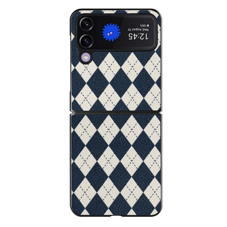 

For Samsung Galaxy Z Flip4 5G Lozenge Pattern Phone Protective Case(Blue)