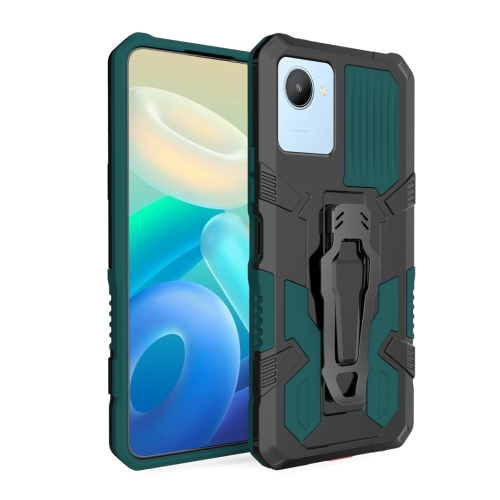 

For Realme C30 Armor Warrior Shockproof PC + TPU Phone Case(Army Green)