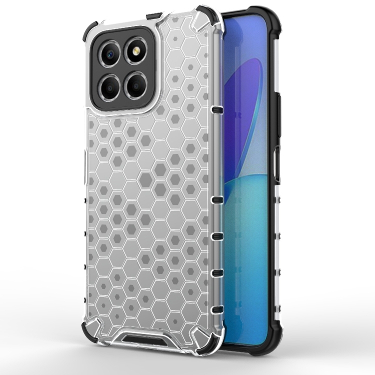 

For Honor X8 5G Shockproof Honeycomb PC + TPU Phone Case(White)