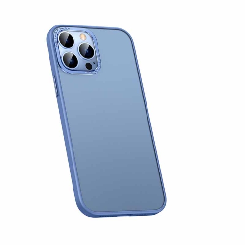 

For iPhone 14 Pro Metal Lens Skin Feel Frosted Phone Case(Sierra Blue)