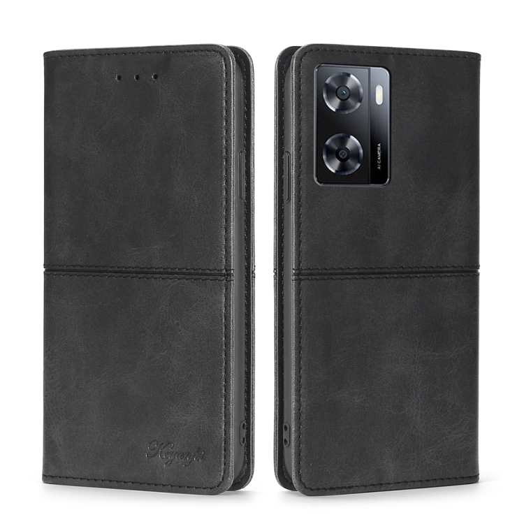 

For OnePlus Nord N20 SE 4G Cow Texture Magnetic Leather Phone Case(Black)