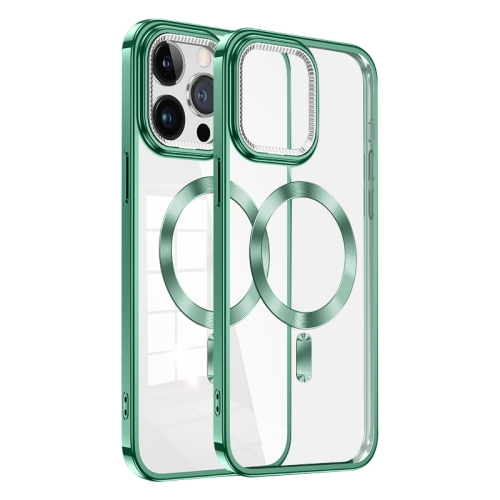 

For iPhone 14 Pro Dial Plate Magsafe Electroplated Phone Case(Green)