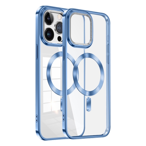 

For iPhone 12 Pro Max Dial Plate Magsafe Electroplated Phone Case(Blue)