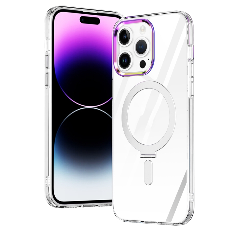 

For iPhone 14 Pro Max Magsafe Invisible Holder Phone Case(White)