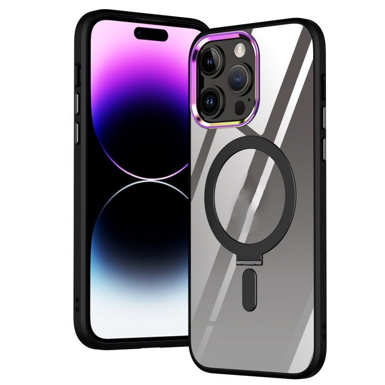 

For iPhone 14 Pro Magsafe Invisible Holder Phone Case(Black)
