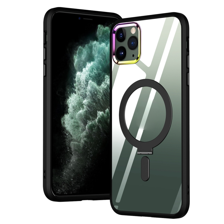 

For iPhone 11 Pro Magsafe Invisible Holder Phone Case(Black)