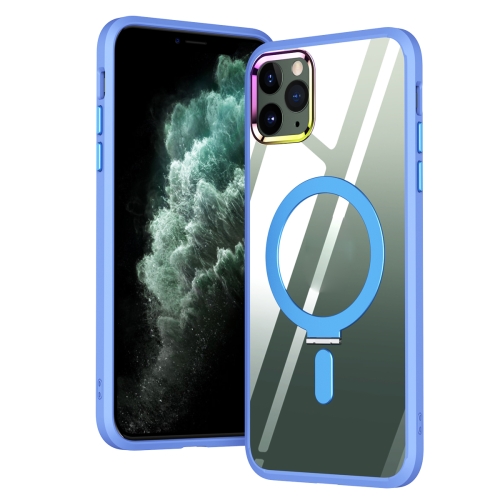 

For iPhone 11 Pro Max Magsafe Invisible Holder Phone Case(Sky Blue)
