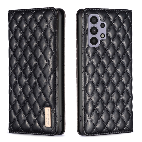 

For Samsung Galaxy A32 5G Diamond Lattice Magnetic Leather Flip Phone Case(Black)