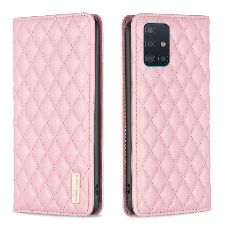 For Samsung Galaxy A51 4G Diamond Lattice Magnetic Leather Flip