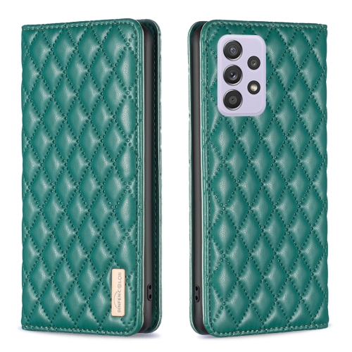 

For Samsung Galaxy A52 / A52s 5G Diamond Lattice Magnetic Leather Flip Phone Case(Green)