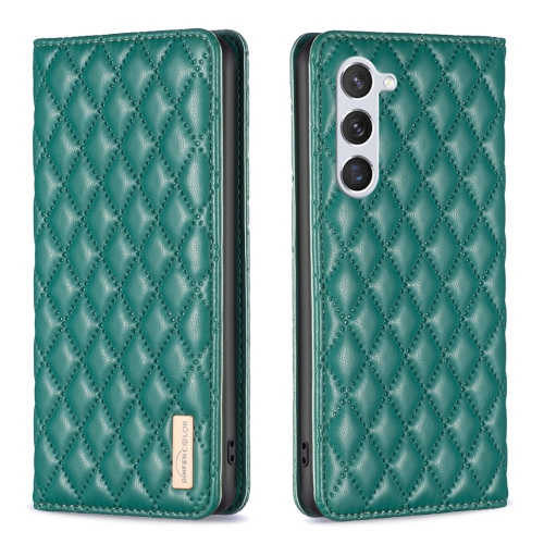 

For Samsung Galaxy S23 5G Diamond Lattice Magnetic Leather Flip Phone Case(Green)