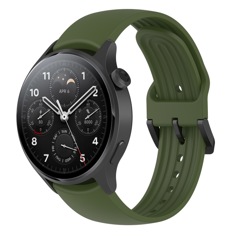 

For Xiaomi Watch S1 Pro Silicone Watch Band(Army Green)