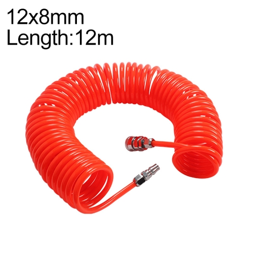 

LAIZE Compressor Air Flexible PU Spring Tube with Connector, Specification:12x8mm, 12m