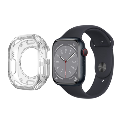 Carbon Fiber Shockproof Case For Apple Watch Series 8&7 41mm(Transparent)
