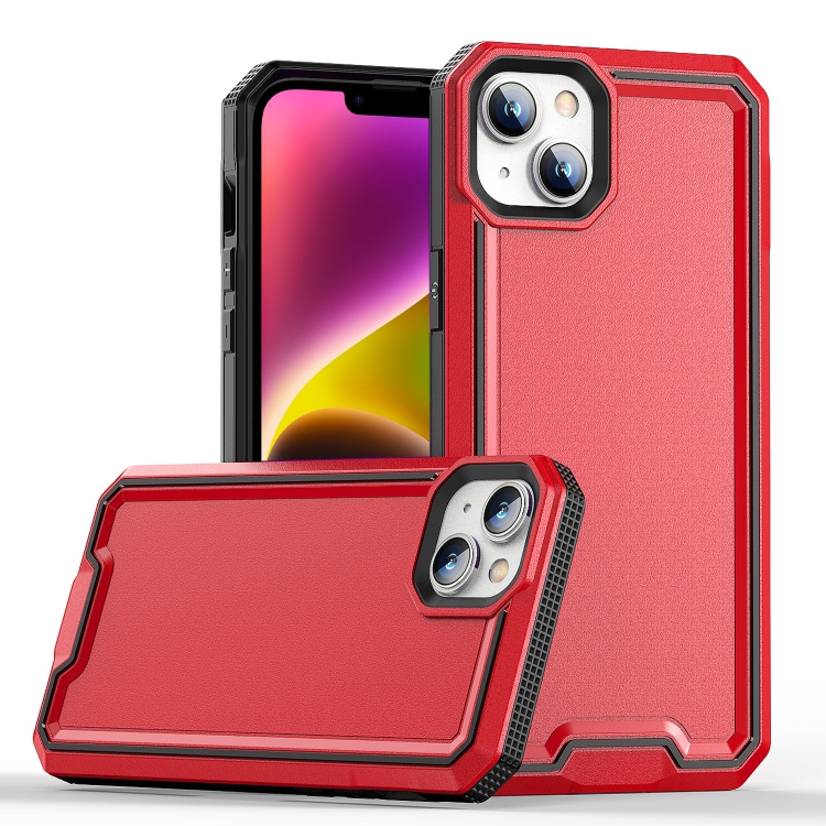 

For iPhone 14 Plus Armour Two-color TPU + PC Phone Case(Red+Black)